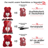 Roter Rosenbär mit weißem Herz - ROSEBEAR NADIR