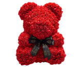 Roter Rosenbär mit schwarzer Schleife - ROSEBEAR NADIR