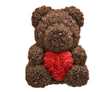 Brauner Rosenbär mit rotem Herz - ROSEBEAR NADIR