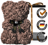 Brauner Rosenbär mit Schleife, 25 cm - ROSEBEAR NADIR
