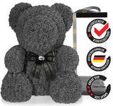Grauer Rosenbär mit Schleife, 70 cm - ROSEBEAR NADIR