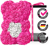 Rosa Rosenbär mit weißem Herz, 25 cm - ROSEBEAR NADIR