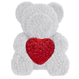 Weißer Rosenbär mit rotem Herz, 70 cm - ROSEBEAR NADIR