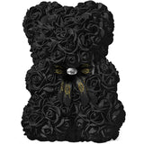 Schwarzer Rosenbär mit Schleife, 25 cm - ROSEBEAR NADIR