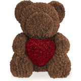 Brauner Rosenbär mit rotem Herz, 70 cm - ROSEBEAR NADIR