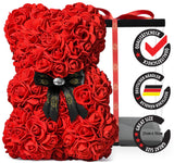 Roter Rosenbär mit Schleife, 25 cm - ROSEBEAR NADIR