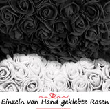 Schwarzer Rosenbär mit weißem Herz, 70 cm - ROSEBEAR NADIR