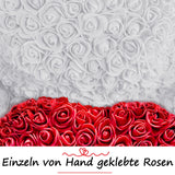 Weißer Rosenbär mit rotem Herz, 70 cm - ROSEBEAR NADIR
