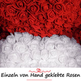 Roter Rosenbär mit weißem Herz, 70 cm - ROSEBEAR NADIR