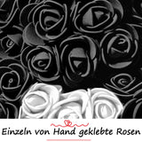 Schwarzer Rosenbär mit weißem Herz, 25 cm - ROSEBEAR NADIR