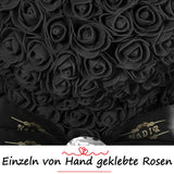 Schwarzer Rosenbär mit Schleife, 70 cm - ROSEBEAR NADIR