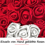 Roter Rosenbär mit weißem Herz, 25 cm - ROSEBEAR NADIR