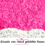 Pinker Rosenbär mit weißem Herz, 70 cm - ROSEBEAR NADIR
