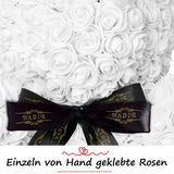 Weißer Rosenbär mit schwarzer Schleife - ROSEBEAR NADIR