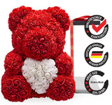 Roter Rosenbär mit weißem Herz - ROSEBEAR NADIR