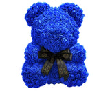 Blauer Rosenbär mit schwarzer Schleife - ROSEBEAR NADIR