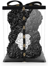 Schwarzer Rosenbär mit weißem Herz, 25 cm - ROSEBEAR NADIR