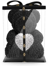 Schwarzer Rosenbär mit weißem Herz, 70 cm - ROSEBEAR NADIR