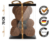 Brauner Rosenbär mit Schleife, 70 cm - ROSEBEAR NADIR