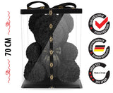 Schwarzer Rosenbär mit Schleife, 70 cm - ROSEBEAR NADIR