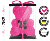 Pinker Rosenbär mit Schleife, 70 cm - ROSEBEAR NADIR
