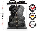 Schwarzer Rosenbär mit Schleife - ROSEBEAR NADIR
