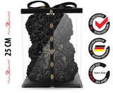 Schwarzer Rosenbär mit Schleife, 25 cm - ROSEBEAR NADIR