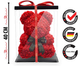 Roter Rosenbär mit schwarzer Schleife - ROSEBEAR NADIR