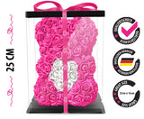 Rosa Rosenbär mit weißem Herz, 25 cm - ROSEBEAR NADIR