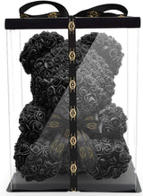 Schwarzer Rosenbär mit Schleife - ROSEBEAR NADIR