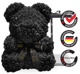 Schwarzer Rosenbär mit Schleife - ROSEBEAR NADIR