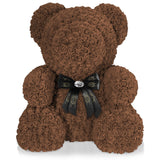 Brauner Rosenbär mit Schleife, 70 cm - ROSEBEAR NADIR