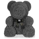 Grauer Rosenbär mit Schleife, 70 cm - ROSEBEAR NADIR