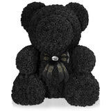 Schwarzer Rosenbär mit Schleife, 70 cm - ROSEBEAR NADIR