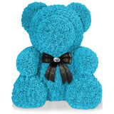 Blauer Rosenbär mit Schleife, 70 cm - ROSEBEAR NADIR