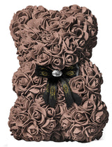 Brauner Rosenbär mit Schleife, 25 cm - ROSEBEAR NADIR
