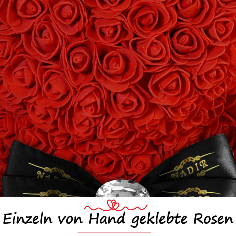 Roter Rosenbär mit Schleife, 70 cm - ROSEBEAR NADIR