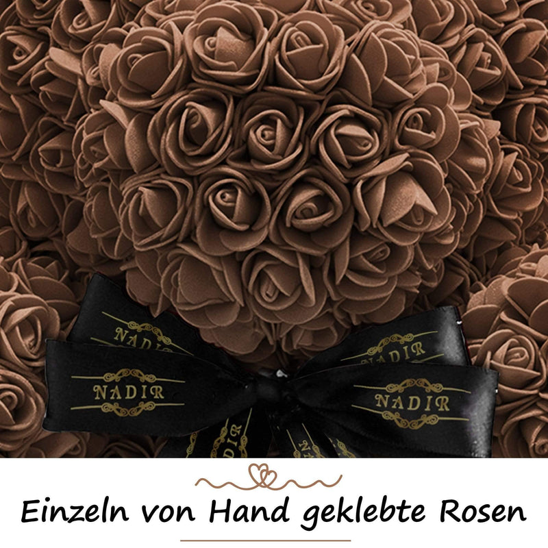 Brauner Rosenbär mit schwarzer Schleife - ROSEBEAR NADIR