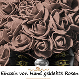 Brauner Rosenbär mit Schleife, 25 cm - ROSEBEAR NADIR