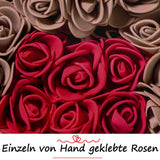 Brauner Rosenbär mit rotem Herz, 25 cm - ROSEBEAR NADIR